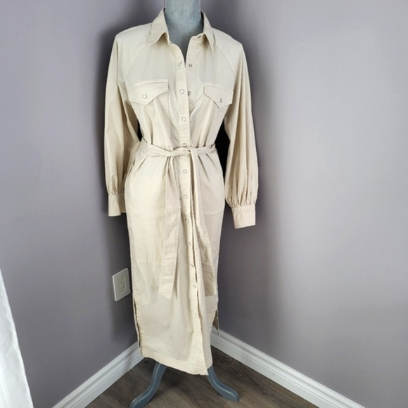 Banana Republic Beige Twill Utility Shirtdress - Picture 2 of 12